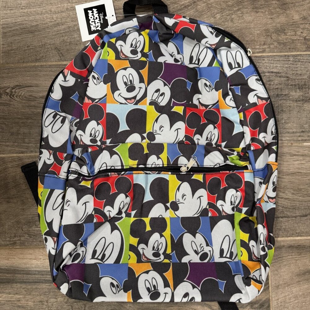 Disney Mickey Mouse All Over Print 17" Backpack NWT​